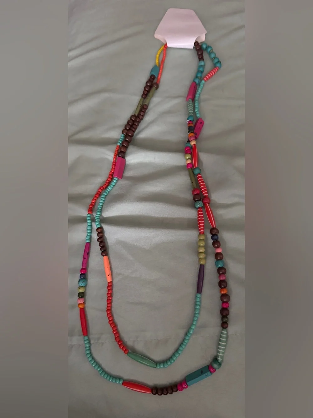 Multicolor Beaded Women's Necklace - Turquoise & Coral Style